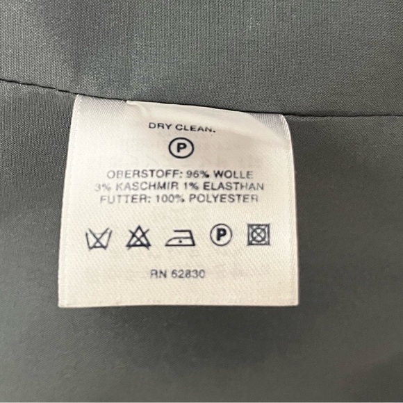 Wool Cashmere Herringbone Blue Gray Blazer sz 6 - Picture 9 of 14